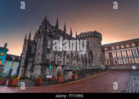 Le Château de Dublin de Dame Street, Dublin, Irlande. Banque D'Images