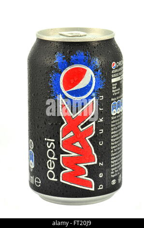 Peut de Pepsi Max verre isolé sur fond blanc Banque D'Images