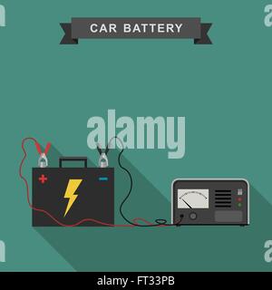 Illustration de batterie de voiture. Illustration de Vecteur