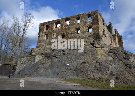 Ruines du château Okor, République Tchèque Banque D'Images