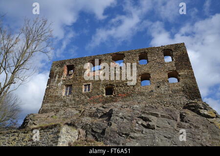 Ruines du château Okor, République Tchèque Banque D'Images