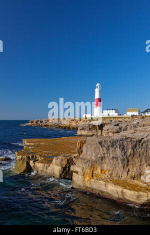 Le phare de Portland Bill sur la côte jurassique du Dorset, Angleterre, RU Banque D'Images