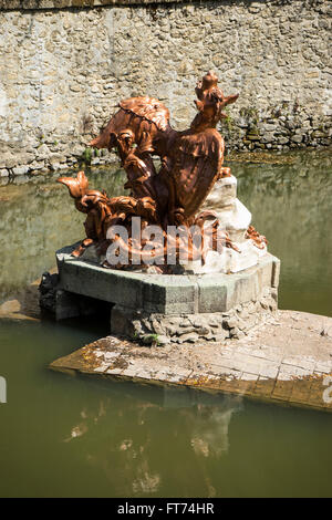 Fontaines Golden Palace à Ségovie en Espagne. Les chiffres de bronze dieux mythologiques et classiques Banque D'Images