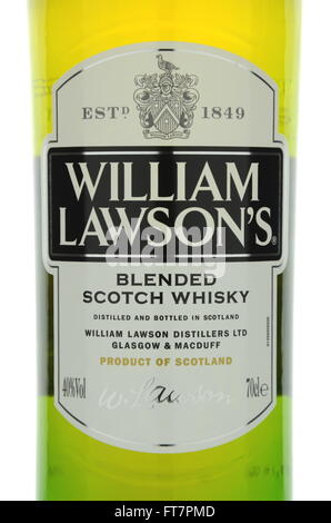 William Lawsons whisky isolé sur fond blanc. Banque D'Images