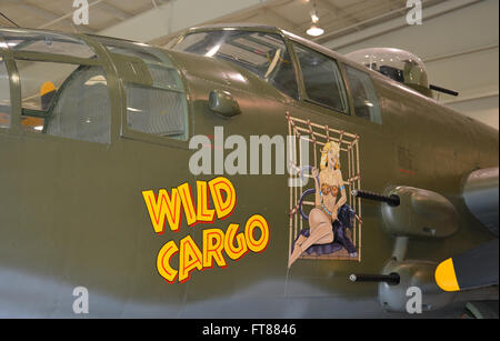 De près de l'insigne sur une Américaine de la DEUXIÈME GUERRE MONDIALE B17 Bomber au Musée de l'Aviation militaire dans la région de Virginia Beach. Banque D'Images