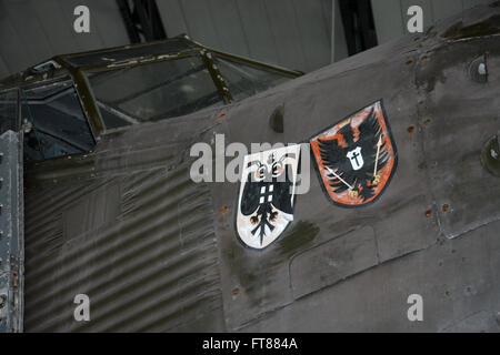 De près de l'insigne sur une WWII German Junkers JU52 au Musée de l'Aviation militaire dans la région de Virginia Beach. Banque D'Images