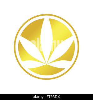 Cannabis Golden circle Illustration de Vecteur