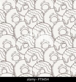 Muffins vecteur modèle homogène. Des gâteaux, des bonbons. Illustration de Vecteur