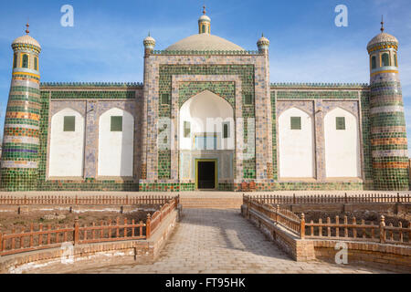 Avis de la famille privée tombe de l'Afaq Khoja construit sous la forme d'une mosquée dans la vieille ville de Kashgar, Xinjiang, China Banque D'Images