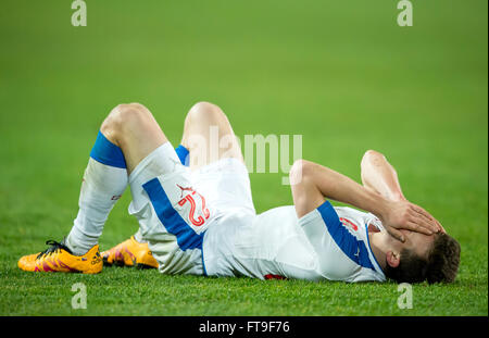 Prague, République tchèque. 24Th Mar, 2016. La République tchèque, Vladimir Darida pendant le test match entre la République tchèque et de l'Écosse au stade de Letna à Prague, République tchèque, 24 mars 2016. Photo : Thomas Eisenhuth/DPA - PAS DE FIL - SERVICE/dpa/Alamy Live News Banque D'Images