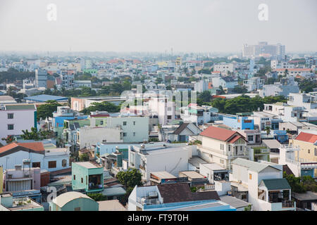 Long Xuyen, la capitale de la province de An Giang dans le Delta du Mékong du sud du Vietnam. Banque D'Images