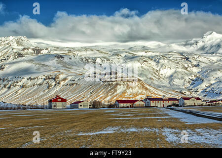 Ferme au pied de l'Eyjafjallajokull Banque D'Images