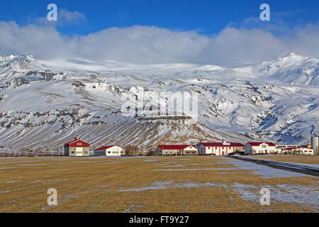 Ferme au pied de l'Eyjafjallajokull Banque D'Images