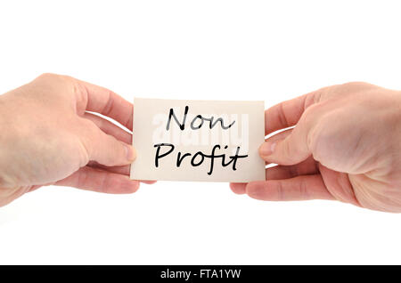 L'homme deux mains tenant remarque, isolated on white Banque D'Images