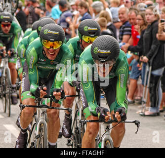 Le Société Zahn Prothetik Renata Vesela, Plumelec, Bretagne France. 12 juillet, 2015. En compétition Team Europcar sur le Tour de France 2015 Étape 9 montre par équipe Banque D'Images