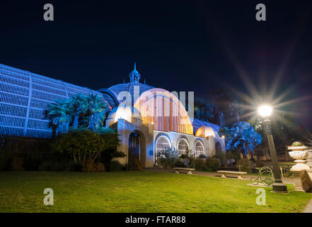 Botanical Building at night . Balboa Park, San Diego, Californie. Banque D'Images