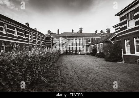 Les images en noir et blanc prises pour documenter la fermeture de Whitchurch hospital Cardiff en 2016. Banque D'Images