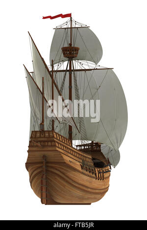 Caravel sur fond blanc Banque D'Images