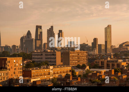 Une vue sur les toits de Londres y compris le Gherkin,Cheesegrater et bâtiments WalkieTalkie Banque D'Images