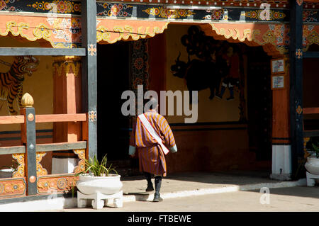 Au Rinpung Dzong - locales - Bhoutan Paro Banque D'Images