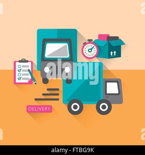 Concept de livraison design plat icons set pour le web et le mobile et apps Illustration de Vecteur