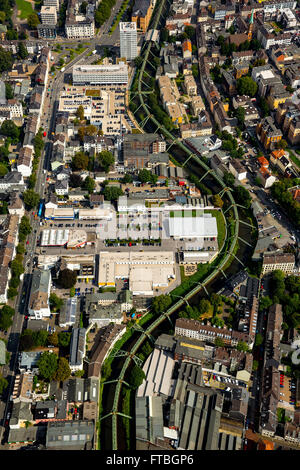 Vue aérienne, le monorail de Wuppertal, Wuppertal, région du Bergisches Land, Rhénanie du Nord-Westphalie, Allemagne Banque D'Images