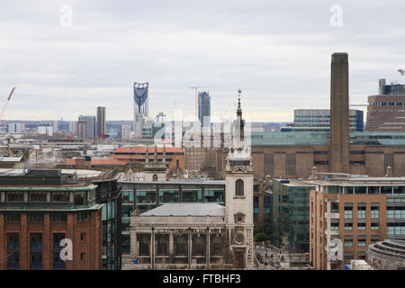 Vue depuis le toit de l'un nouveau changement à Londres, en Angleterre. Banque D'Images