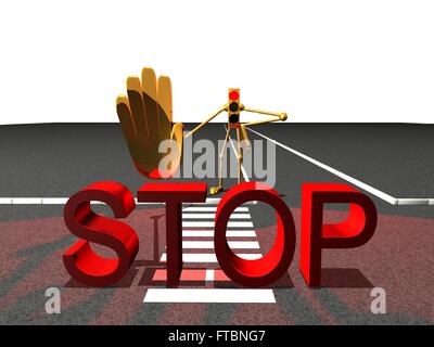 Concordance de l'arrêt du trafic rouge Banque D'Images