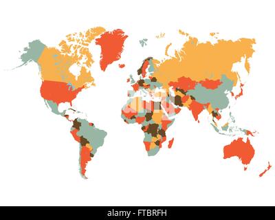 Carte du monde en couleur Illustration Illustration de Vecteur