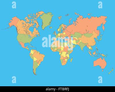 Carte du monde en couleur Illustration Illustration de Vecteur