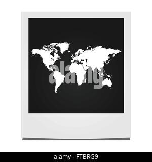 Instant photo world map illustration Illustration de Vecteur