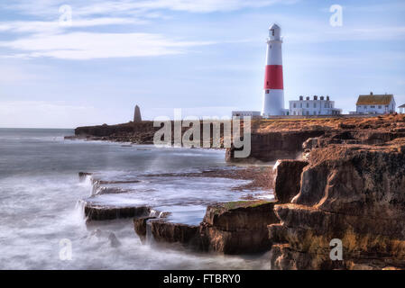 Portland Bill Lighthouse ; Île de Portland, Dorset, Angleterre, Royaume-Uni Banque D'Images