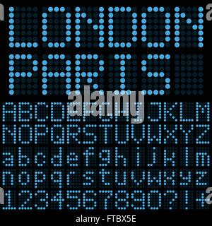 Voyant bleu des lettres et des chiffres Illustration de Vecteur