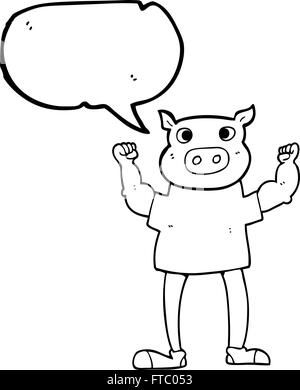Dessiné à main levée de l'homme sans tête cartoon bulle Illustration de Vecteur