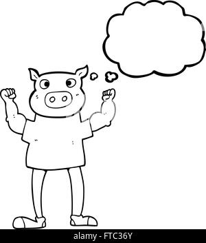 Bulle pensée dessiné à main levée de l'homme sans tête de dessin animé Illustration de Vecteur