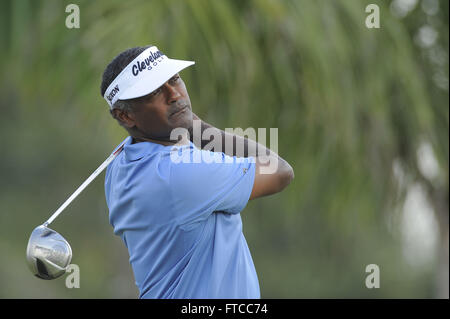 Doral, Fla, USA. 10e Mars, 2012. Vijay Singh durant la troisième ronde de la World Golf Championship Championnat Cadillac sur le TPC Blue Monster at Doral Golf Resort and Spa Le 10 mars 2012 à Doral, Floride ZUMA PRESS/ Scott A. Miller. © Scott A. Miller/ZUMA/Alamy Fil Live News Banque D'Images