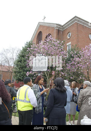 Alexandria, Virginia, USA. Mar 27, 2016. Historique L'Église baptiste de la rue Alfred à Alexandria, Virginie, où le président des États-Unis Barack Obama et la première famille sont à pour célébrer Pâques le dimanche, Mars 27, 2016.Crédit : Ron Sachs/Piscine via CNP © Ron Sachs/CNP/ZUMA/Alamy Fil Live News Banque D'Images