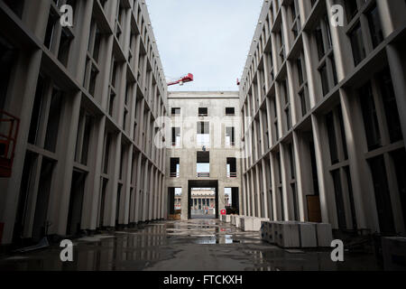 Berlin, Allemagne. Mar 27, 2016. Vue partielle de la ville de Berlin Palace site de construction au Forum Humboldt à Berlin, Allemagne, 27 mars 2016. Photo : GREGOR FISCHER/dpa/Alamy Live News Banque D'Images