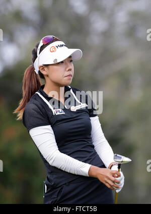 Carlsbad, Californie, États-Unis. Mar 27, 2016. Jenny Shin au cours de la ronde finale de la Classique Kia à Aviara Golf Club à Carlsbad, en Californie. Lydia Ko gagne par 19 sous pour le tournoi. Justin Cooper/CSM/Alamy Live News Banque D'Images