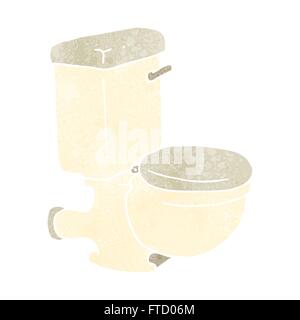 Freehand retro cartoon toilettes Illustration de Vecteur