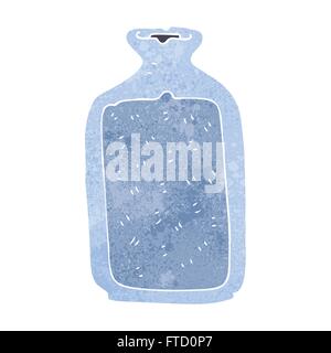 Freehand retro cartoon hot water bottle Illustration de Vecteur