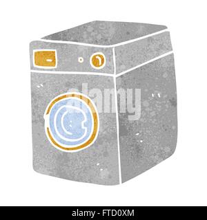 Cartoon retro freehand lave-linge Illustration de Vecteur