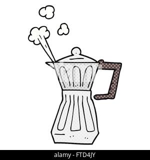 Cartoon dessiné à main levée cuisson espresso maker Illustration de Vecteur