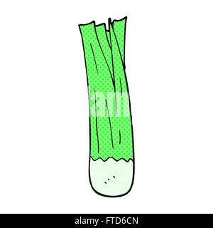 Freehand drawn cartoon leek Illustration de Vecteur