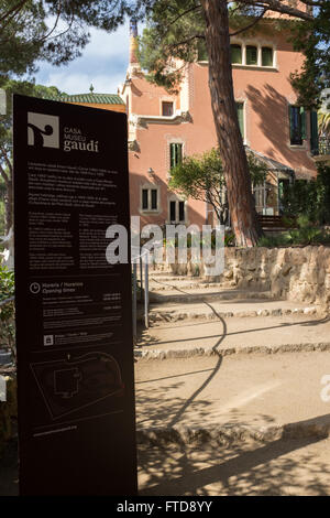 Parc Guell, Barcelone, conçu par Antoni Gaudi, un site du patrimoine mondial, UNESCO Banque D'Images