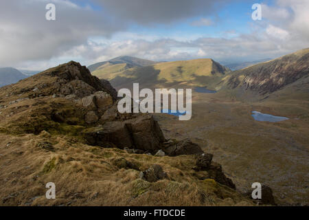 Mcg de Clogwyn Llechog sur le chemin Rhyd Ddu, Snowdon, Snowdonia. Banque D'Images