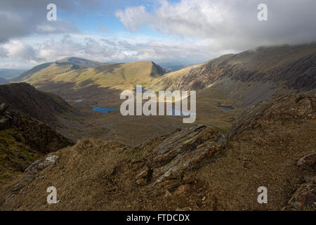 Mcg de Clogwyn Llechog sur le chemin Rhyd Ddu, Snowdon, Snowdonia. Banque D'Images