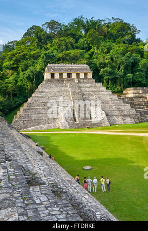 Les anciens Mayas, Ruines de Palenque - Palenque, Temple des Inscriptions, le Mexique, l'UNESCO Banque D'Images