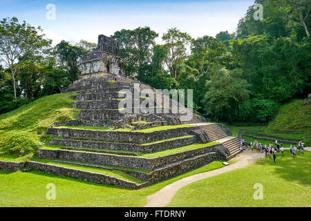 Temple de la Croix, l'ancienne ville maya de Palenque, Chiapas, Mexique Banque D'Images