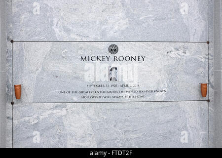 Tombe de Mickey Rooney - Hollywood Forever Cemetery Banque D'Images